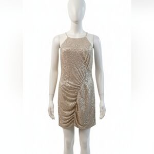 Parker Black Alina Sequins Bodycon Sparkling Halter Dress Size 12